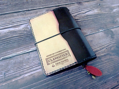 Showcase #39, A6 business, Traveler's Notebook, Falcon Travelers, traveler's notebook, leren notitieboek, leer bewerken, leatherwork