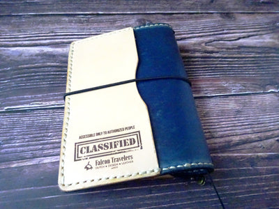 Showcase #28, A6 business, Traveler's Notebook, Falcon Travelers, traveler's notebook, leren notitieboek, leer bewerken, leatherwork