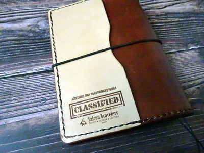 Showcase #41, A6 executive, Traveler's Notebook, Falcon Travelers, traveler's notebook, leren notitieboek, leer bewerken, leatherwork