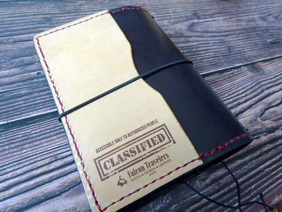 A6 Executive, Showcase #042, Traveler's Notebook, Falcon Travelers, traveler's notebook, leren notitieboek, leer bewerken, leatherwork