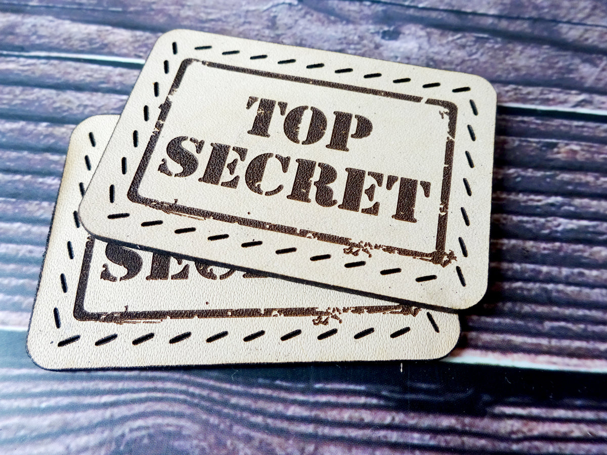 Leather Patch, Top Secret, Leather Accesories, Falcon Travelers, traveler's notebook, leren notitieboek, leer bewerken, leatherwork