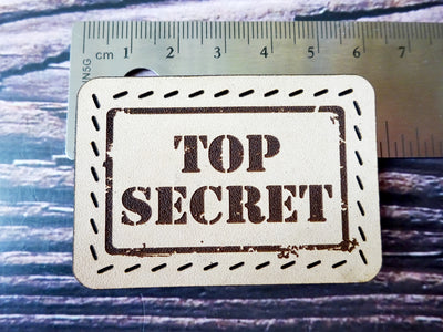 Leather Patch, Top Secret, Leather Accesories, Falcon Travelers, traveler's notebook, leren notitieboek, leer bewerken, leatherwork