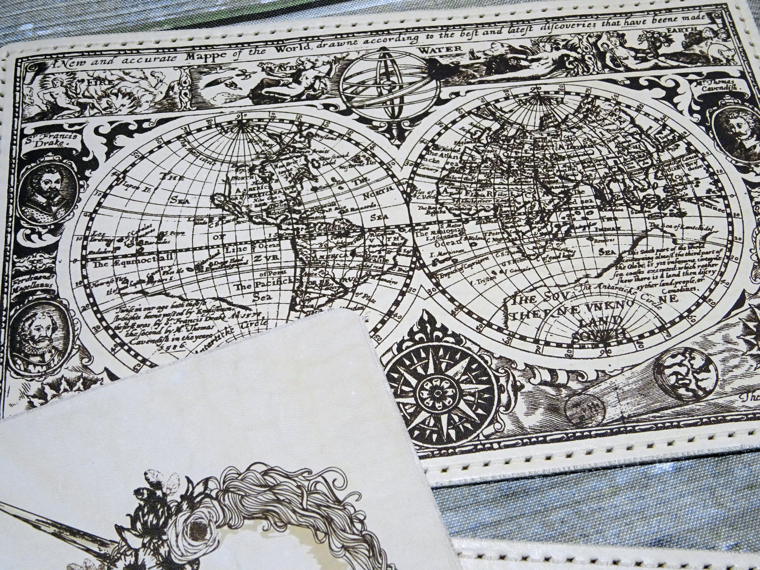 Engraved Antique World Map Add-On - Falcon Travelers