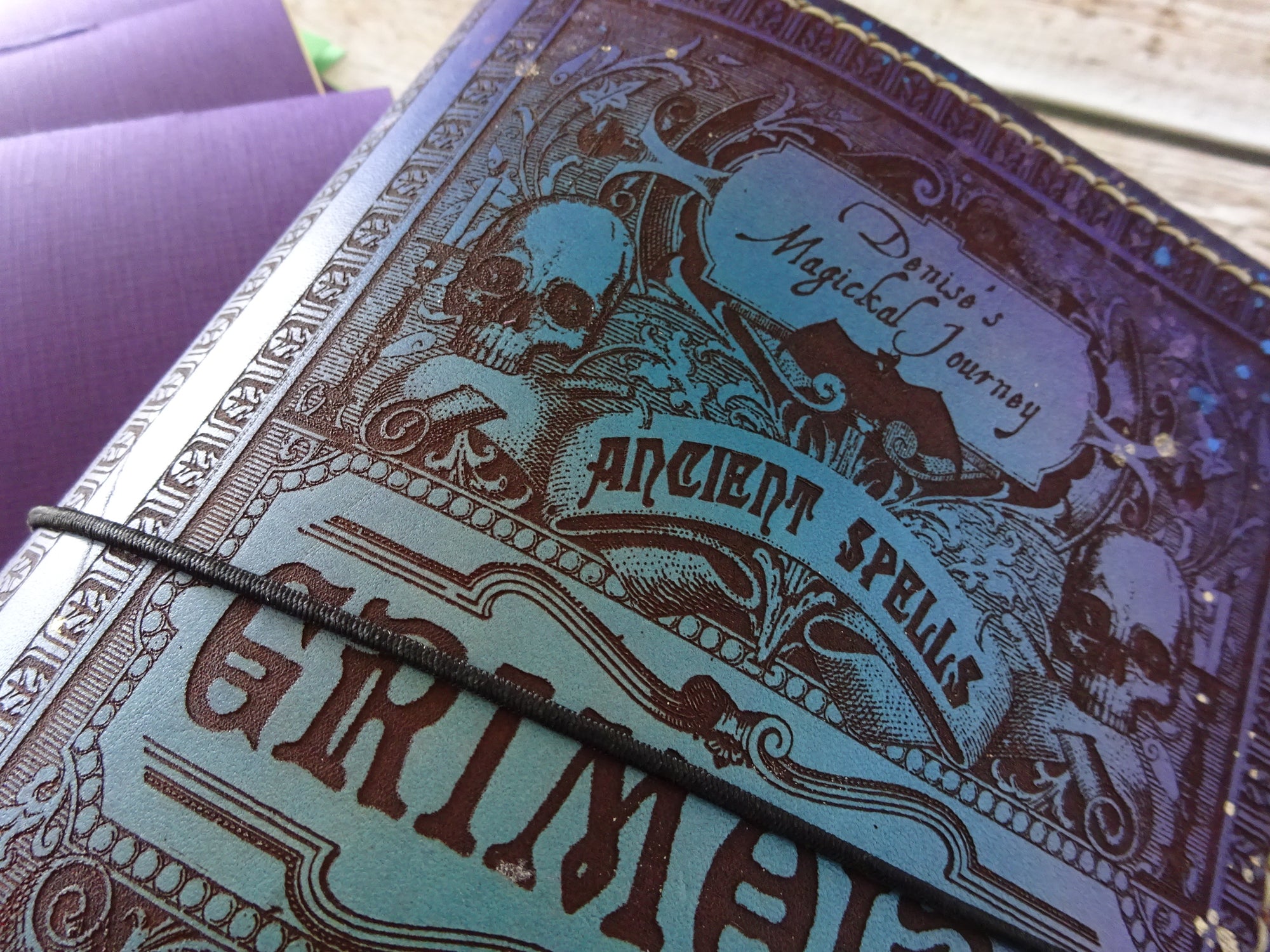 Engraved Grimoire Add-On, Falcon Travelers, Traveler's Notebook Add-on, Lady Falcon, Travelers, Notebook, Traveler's, Journaling, Planner, writing, leather, cover