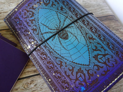 Engraved Grimoire Add-On, Falcon Travelers, Traveler's Notebook Add-on, Lady Falcon, Travelers, Notebook, Traveler's, Journaling, Planner, writing, leather, cover