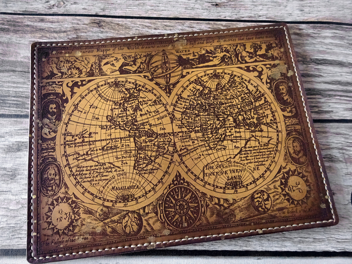 Engraved Antique World Map Add-On - Falcon Travelers