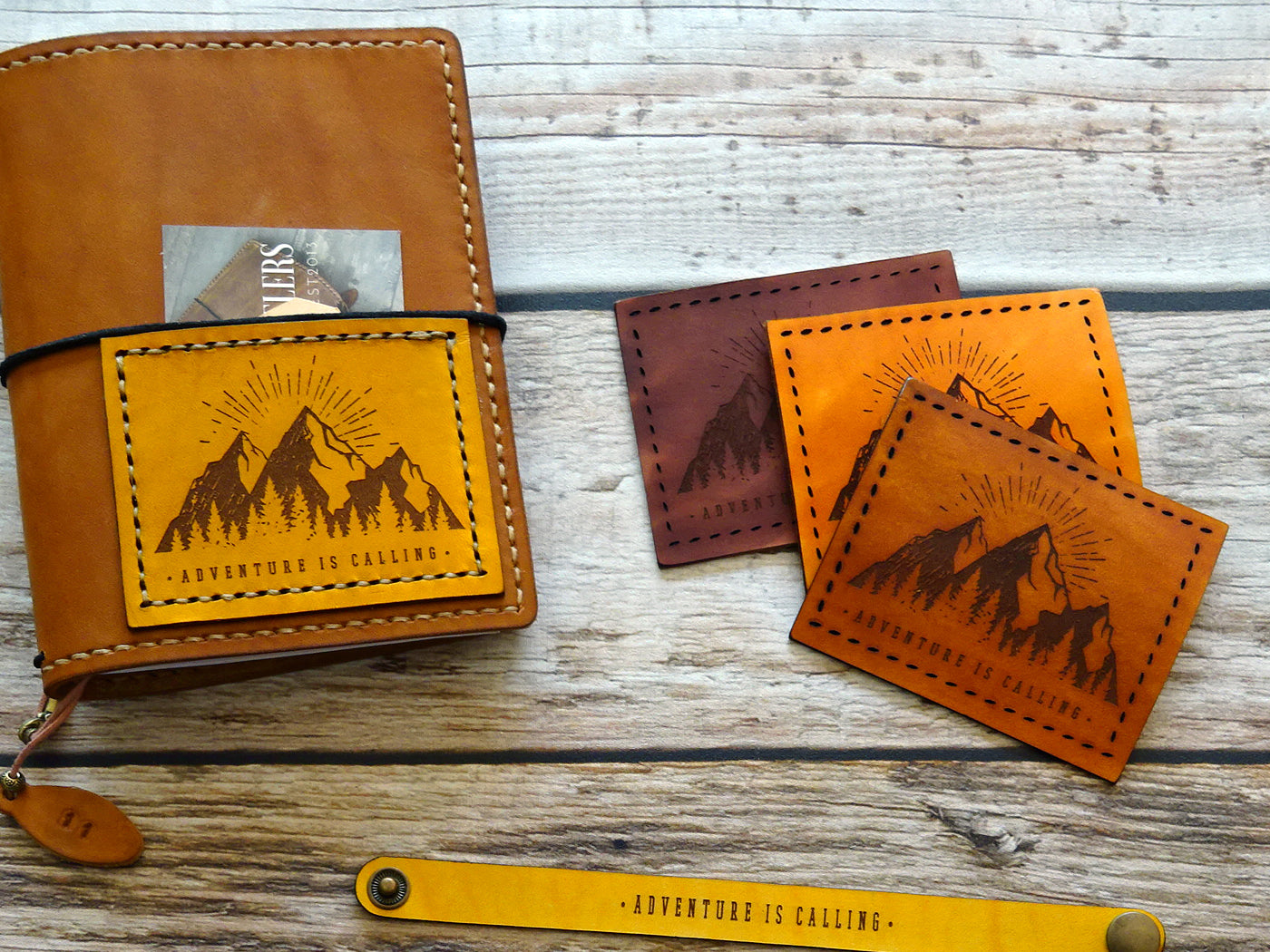 Leather Patch, Adventure is Calling, Falcon Travelers, Leather Accesories, Lady Falcon, Travelers, Notebook, Traveler's, Journaling, Planner, writing, leather, cover