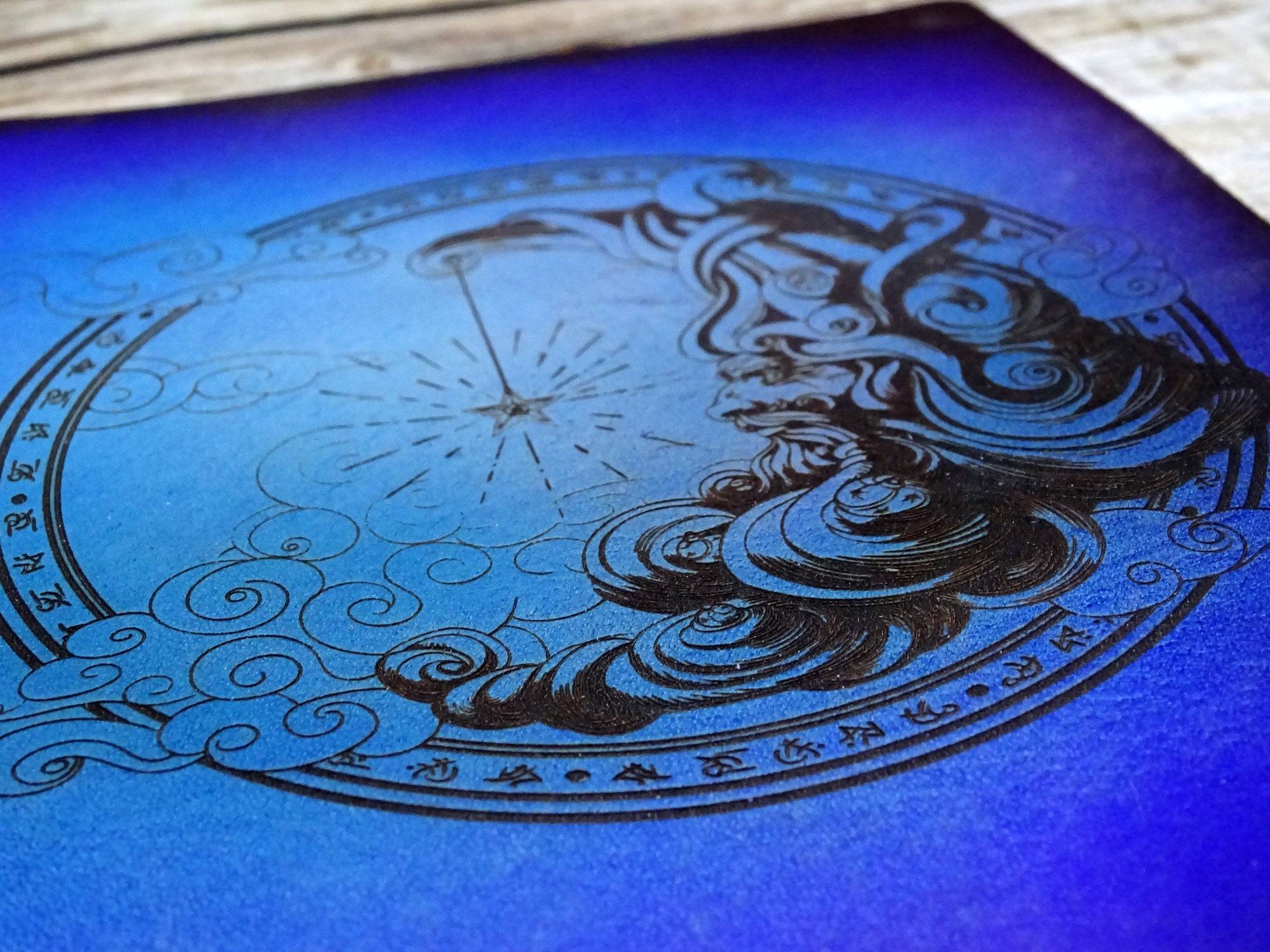 Engraved Man In The Moon  Add-On, Falcon Travelers, Traveler's Notebook Add-on, Lady Falcon, Travelers, Notebook, Traveler's, Journaling, Planner, writing, leather, cover