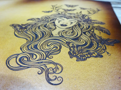 Engraved Dryad Dreams Add-On, Falcon Travelers, Traveler's Notebook Add-on, Lady Falcon, Travelers, Notebook, Traveler's, Journaling, Planner, writing, leather, cover