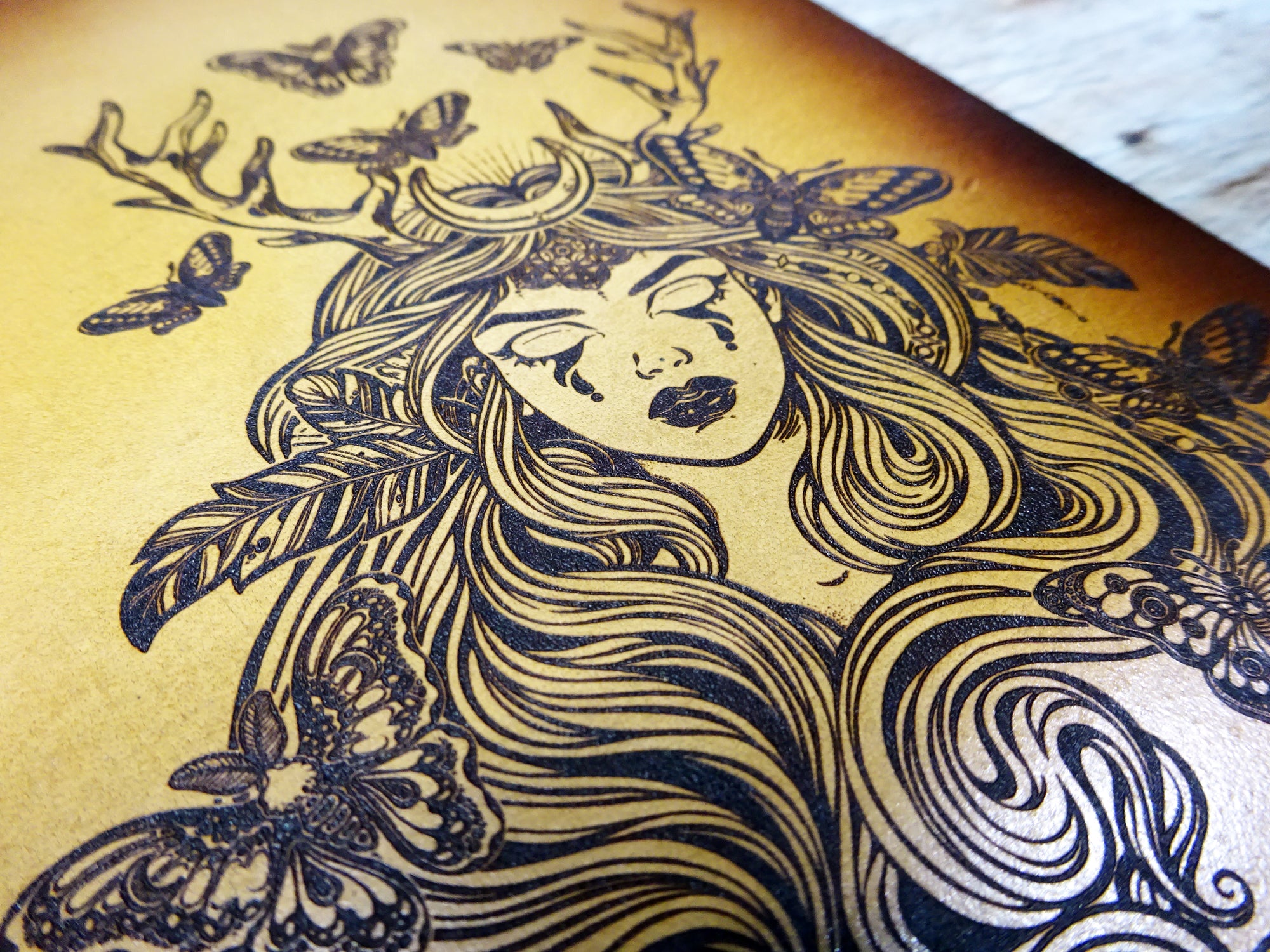 Engraved Dryad Dreams Add-On, Falcon Travelers, Traveler's Notebook Add-on, Lady Falcon, Travelers, Notebook, Traveler's, Journaling, Planner, writing, leather, cover