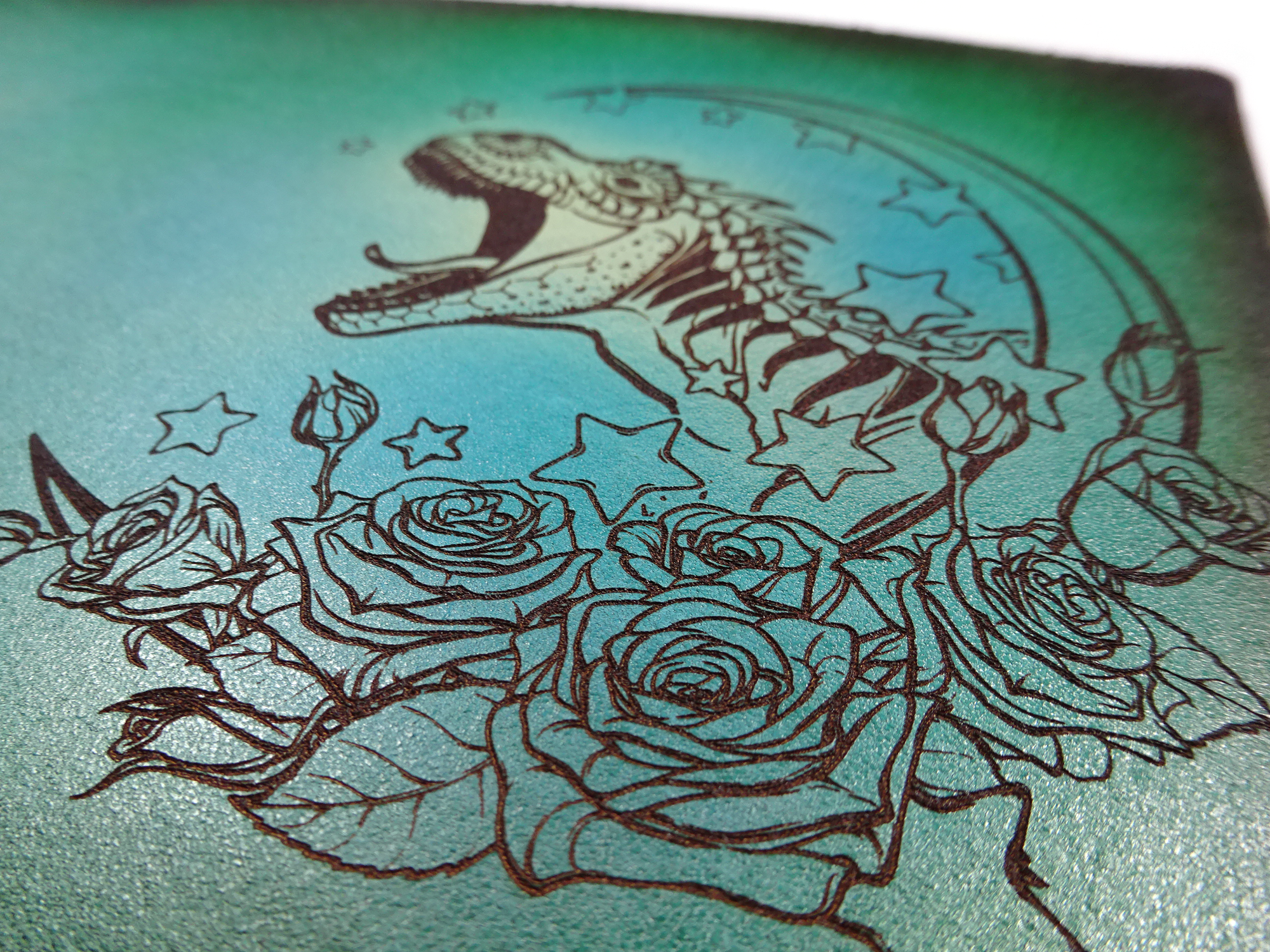 Engraved T-Rex Adventures Add-On, Falcon Travelers, Traveler's Notebook Add-on, Lady Falcon, Travelers, Notebook, Traveler's, Journaling, Planner, writing, leather, cover