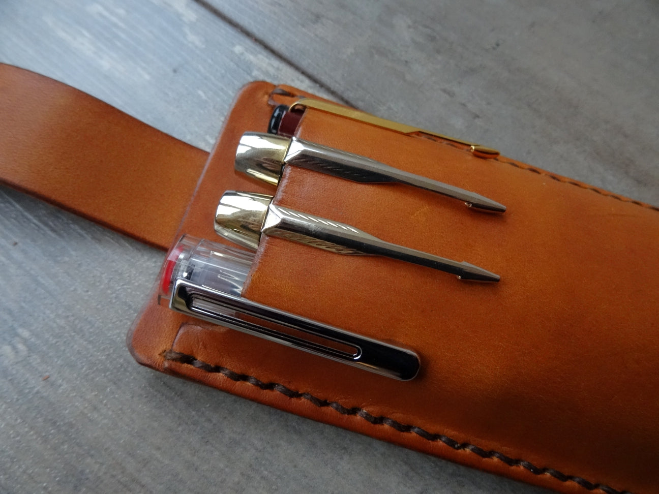 Pen Sleeve with strap, Four Pens - Falcon Travelers