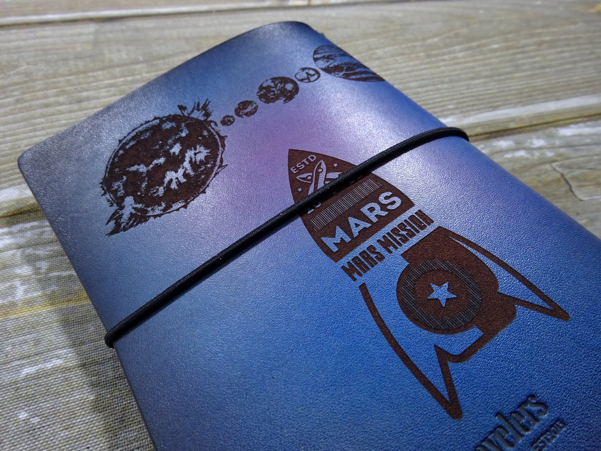 Engraved Mars Mission Add-On, Falcon Travelers, Traveler's Notebook Add-on, Lady Falcon, Travelers, Notebook, Traveler's, Journaling, Planner, writing, leather, cover