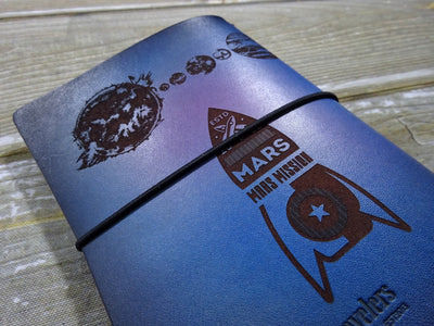 Engraved Mars Mission Add-On, Falcon Travelers, Traveler's Notebook Add-on, Lady Falcon, Travelers, Notebook, Traveler's, Journaling, Planner, writing, leather, cover