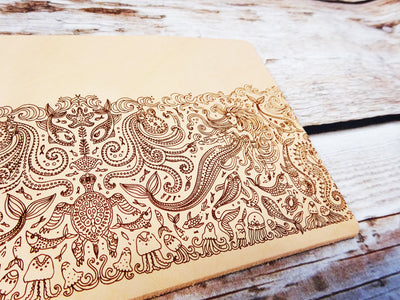 Engraved Atlantis  Add-On, Patina edition, Falcon Travelers, Traveler's Notebook Add-on, Lady Falcon, Travelers, Notebook, Traveler's, Journaling, Planner, writing, leather, cover