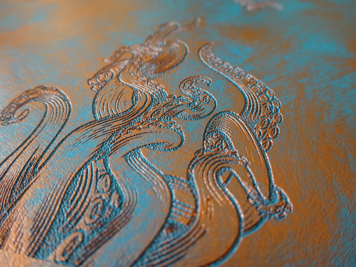 Engraved Octopus Tentacles  Add-On, Patina edition, Falcon Travelers, Traveler's Notebook Add-on, Lady Falcon, Travelers, Notebook, Traveler's, Journaling, Planner, writing, leather, cover