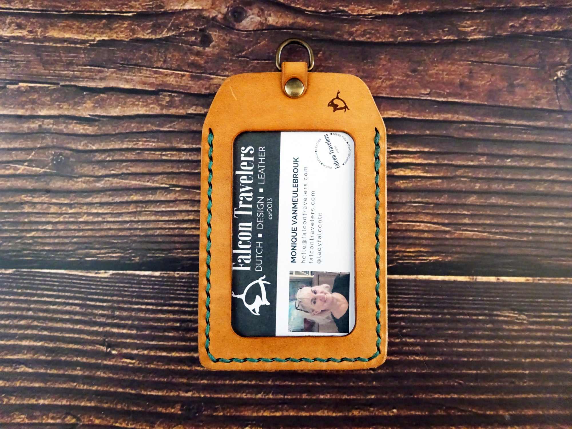 Leather ID card / Badge Holder