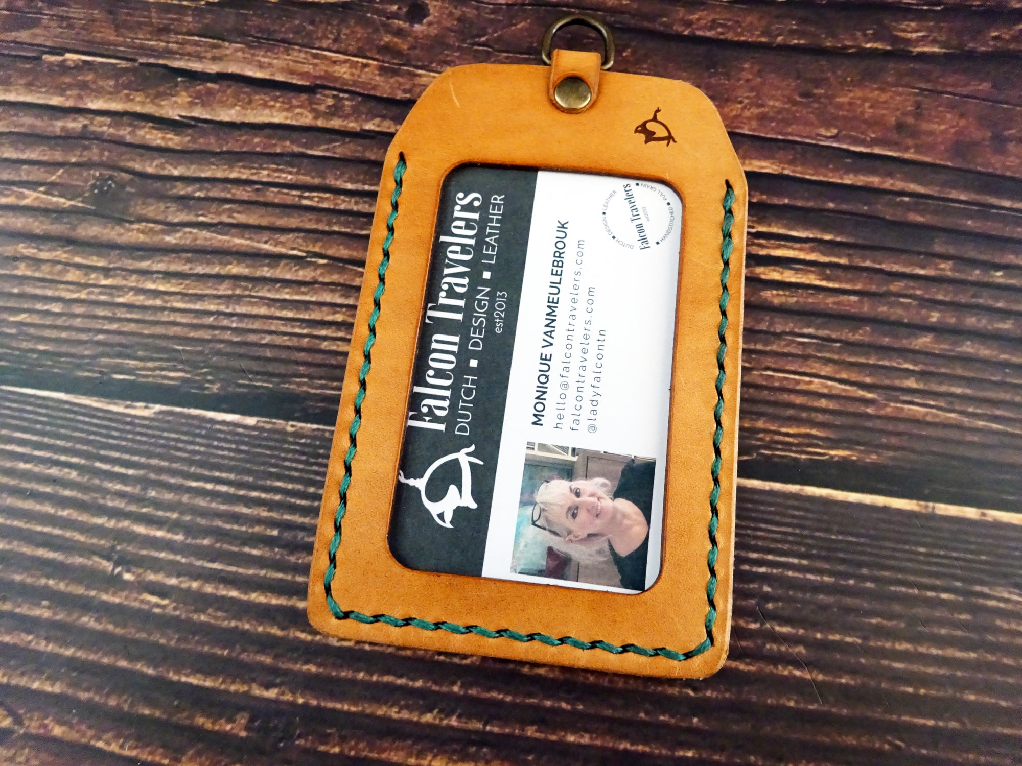 Leather ID card / Badge Holder