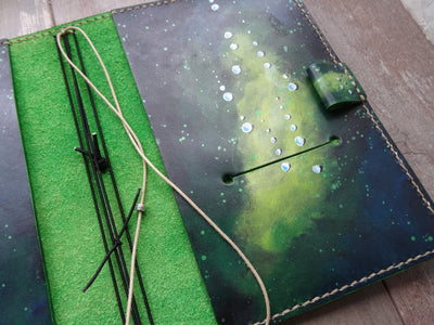 Custom Painted Design Add-On, Traveler's Notebook Add-on, Falcon Travelers, traveler's notebook, leren notitieboek, leer bewerken, leatherwork