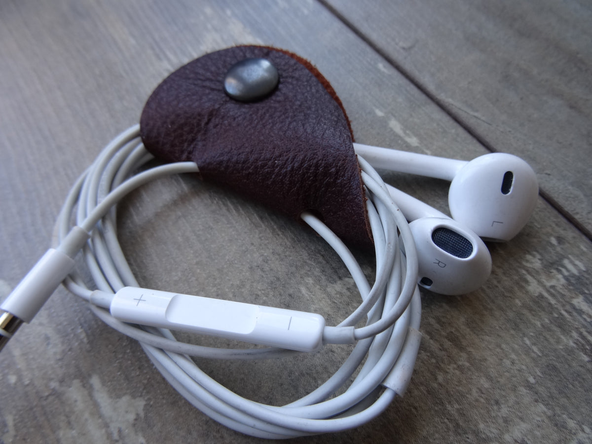 Leather Cable holder - Ear-Phone holder - Falcon Travelers
