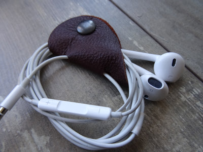 Leather Cable holder - Ear-Phone holder - Falcon Travelers