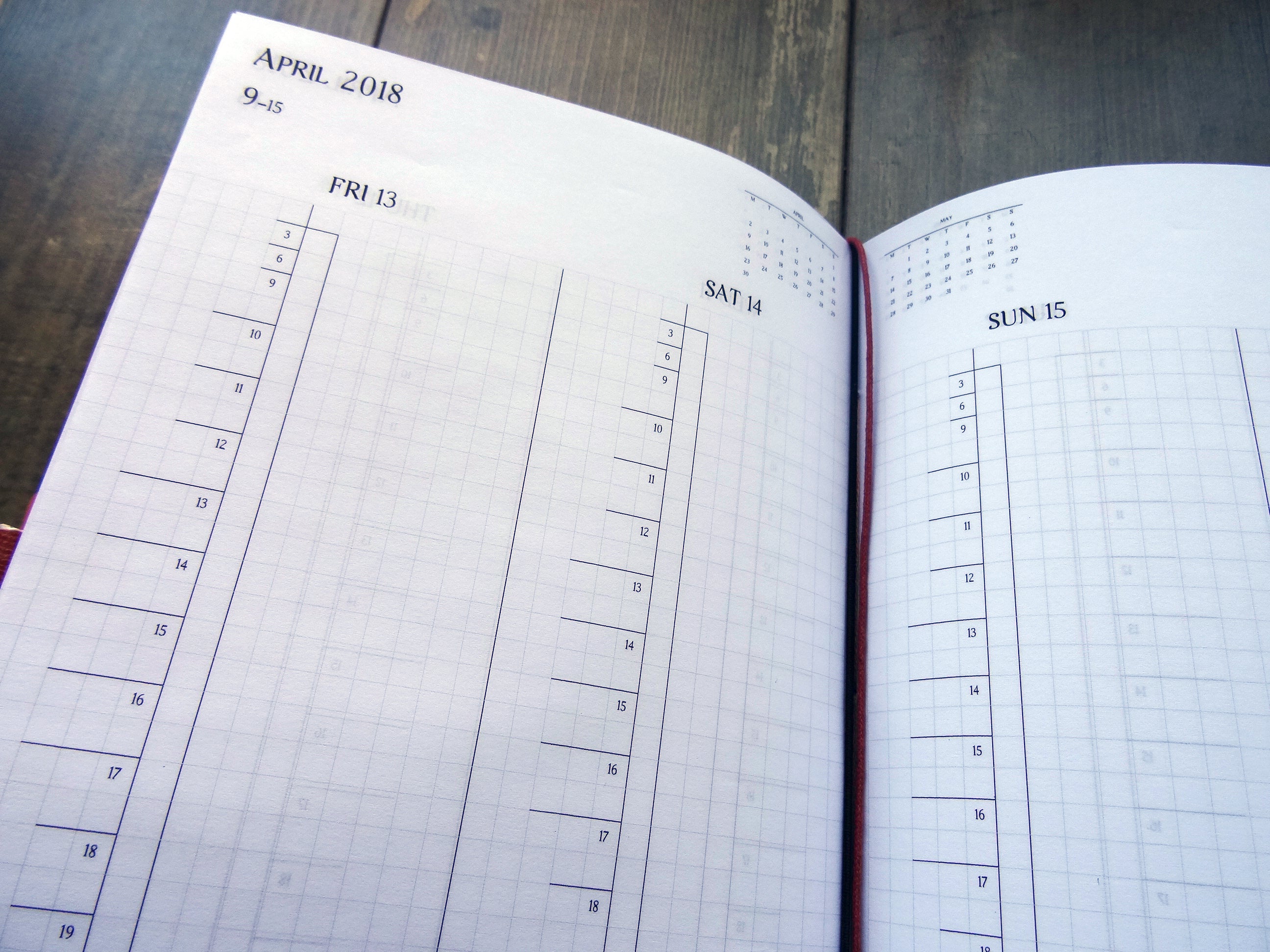 Week On Four Pages Diary, Cardstock - Falcon Travelers