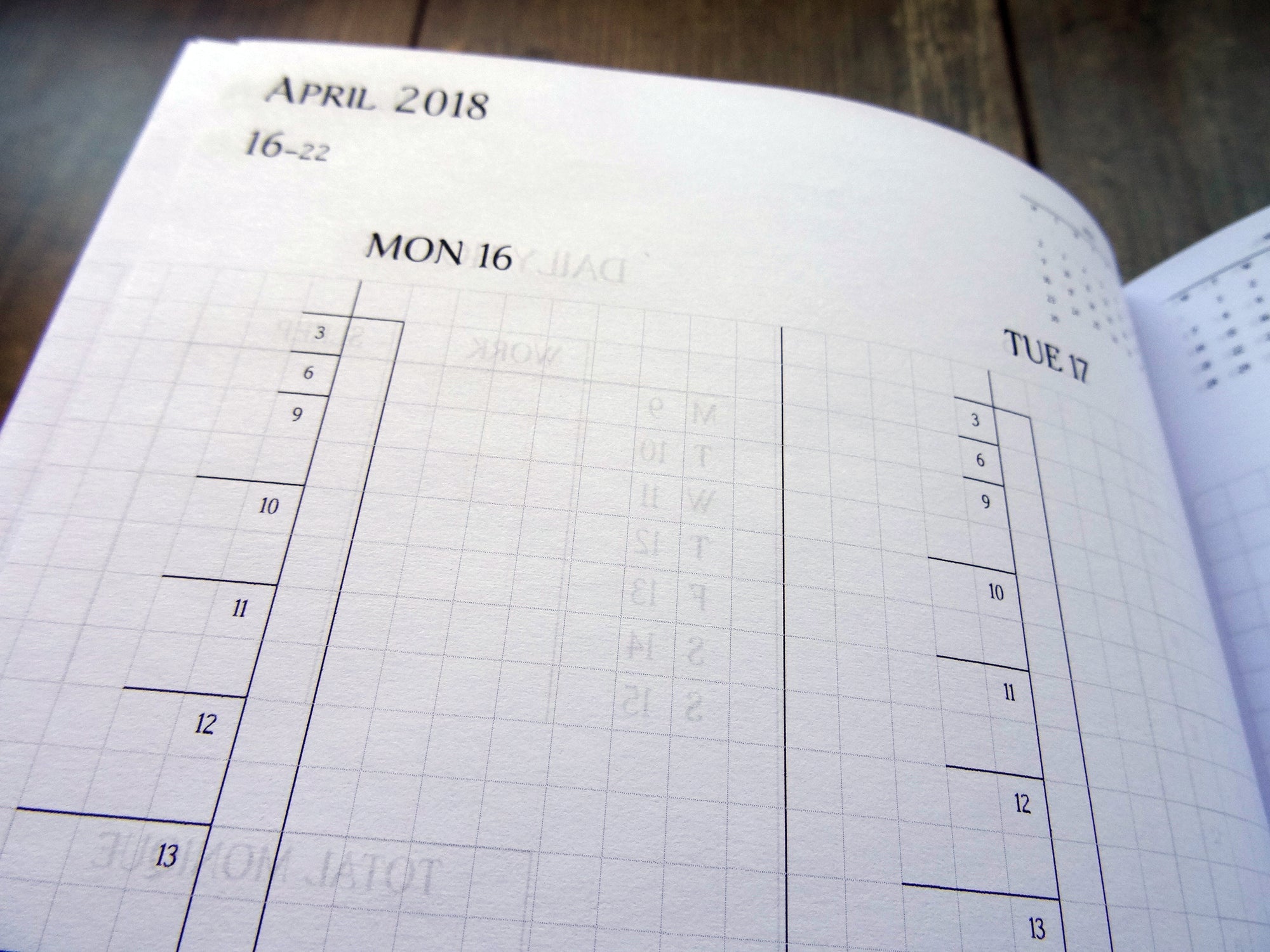 Week On Four Pages Diary, Cardstock - Falcon Travelers