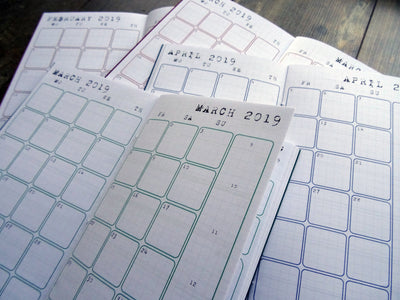 Monthly & Weekly Diary, Vintage, Cardstock, Falcon Travelers, Notebook insert, Lady Falcon, Travelers, Notebook, Traveler's, Journaling, Planner, writing, leather, cover