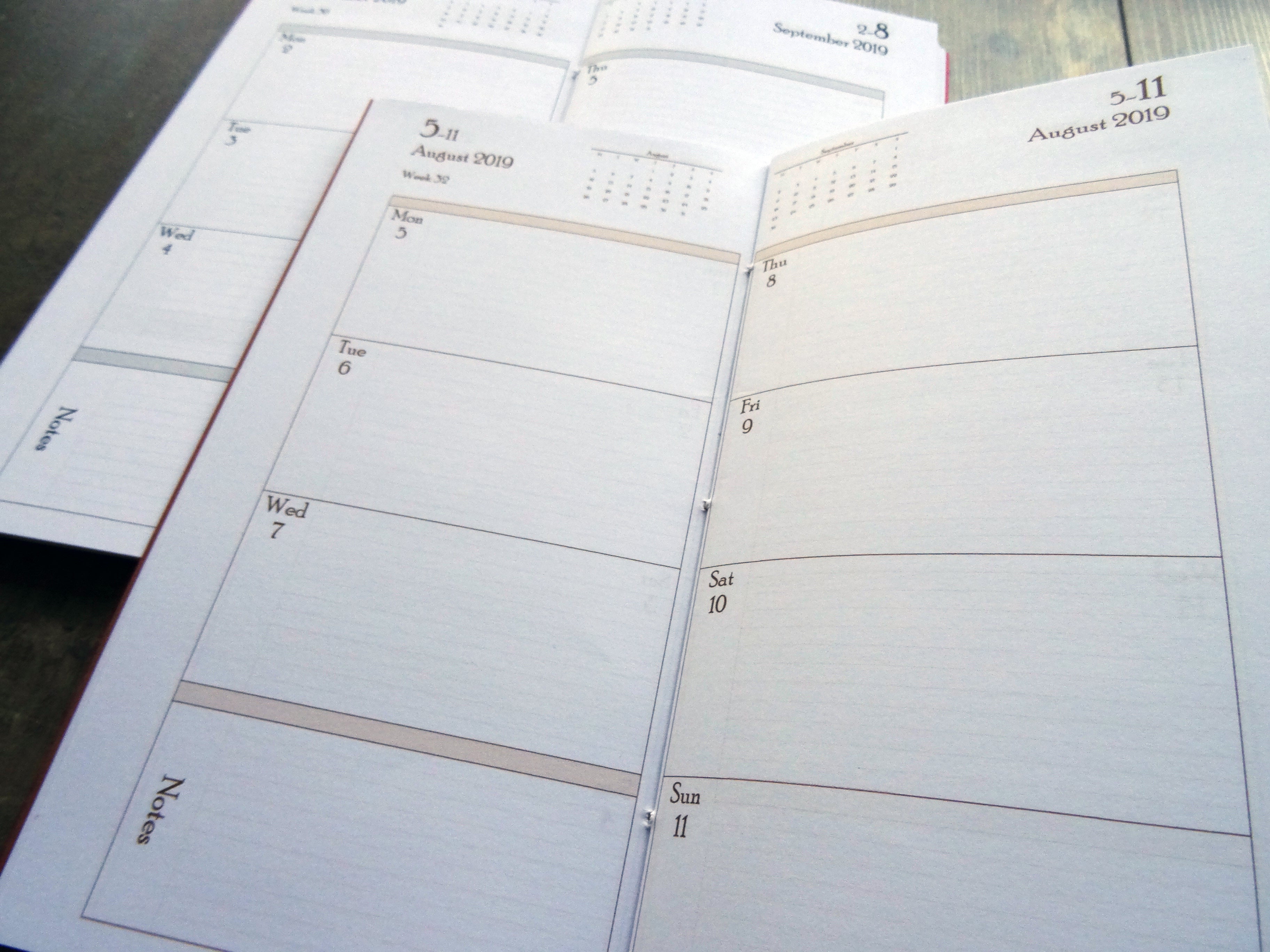 Weekly Diary, Classic, Cardstock, Falcon Travelers, Notebook insert, Lady Falcon, Travelers, Notebook, Traveler's, Journaling, Planner, writing, leather, cover