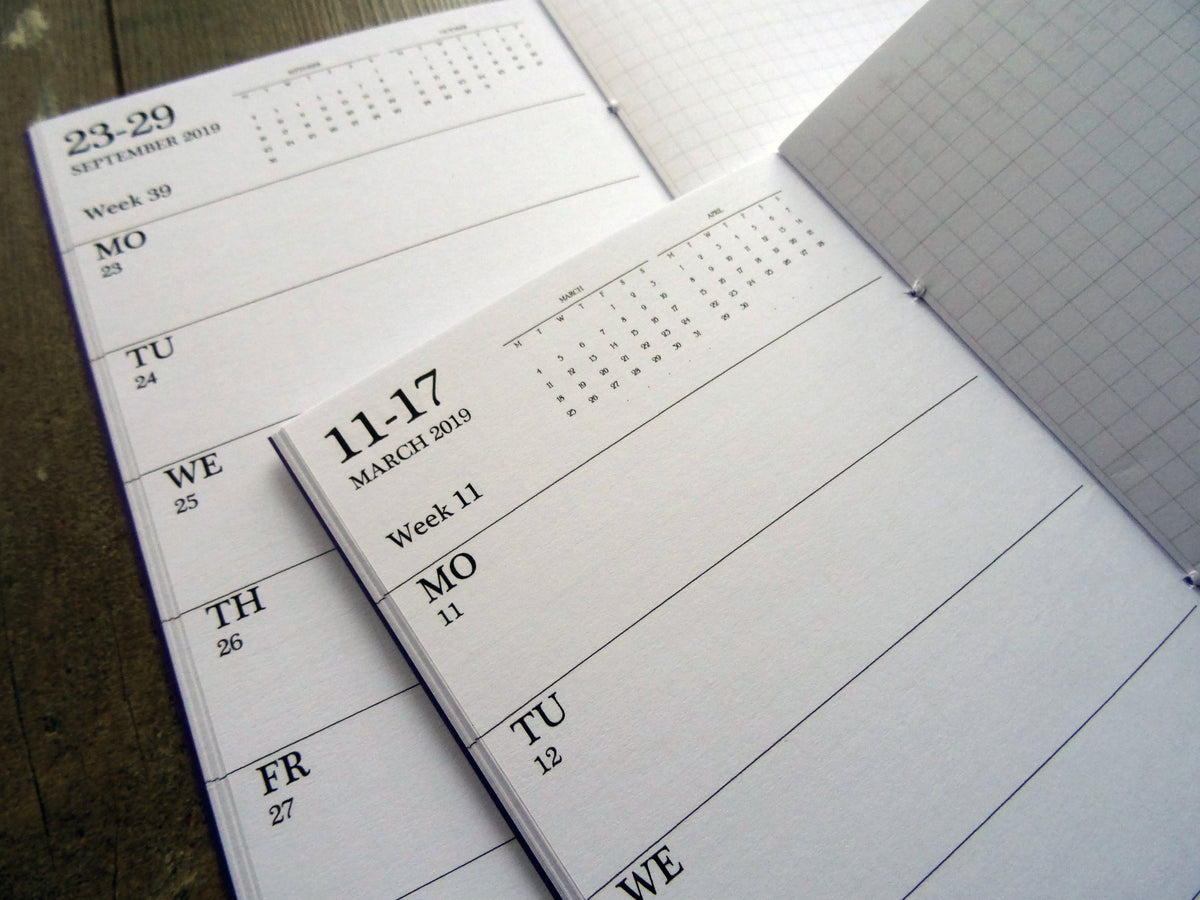 Monthly & Weekly Diary, Modern, Design, Falcon Travelers, Notebook insert, Lady Falcon, Travelers, Notebook, Traveler's, Journaling, Planner, writing, leather, cover