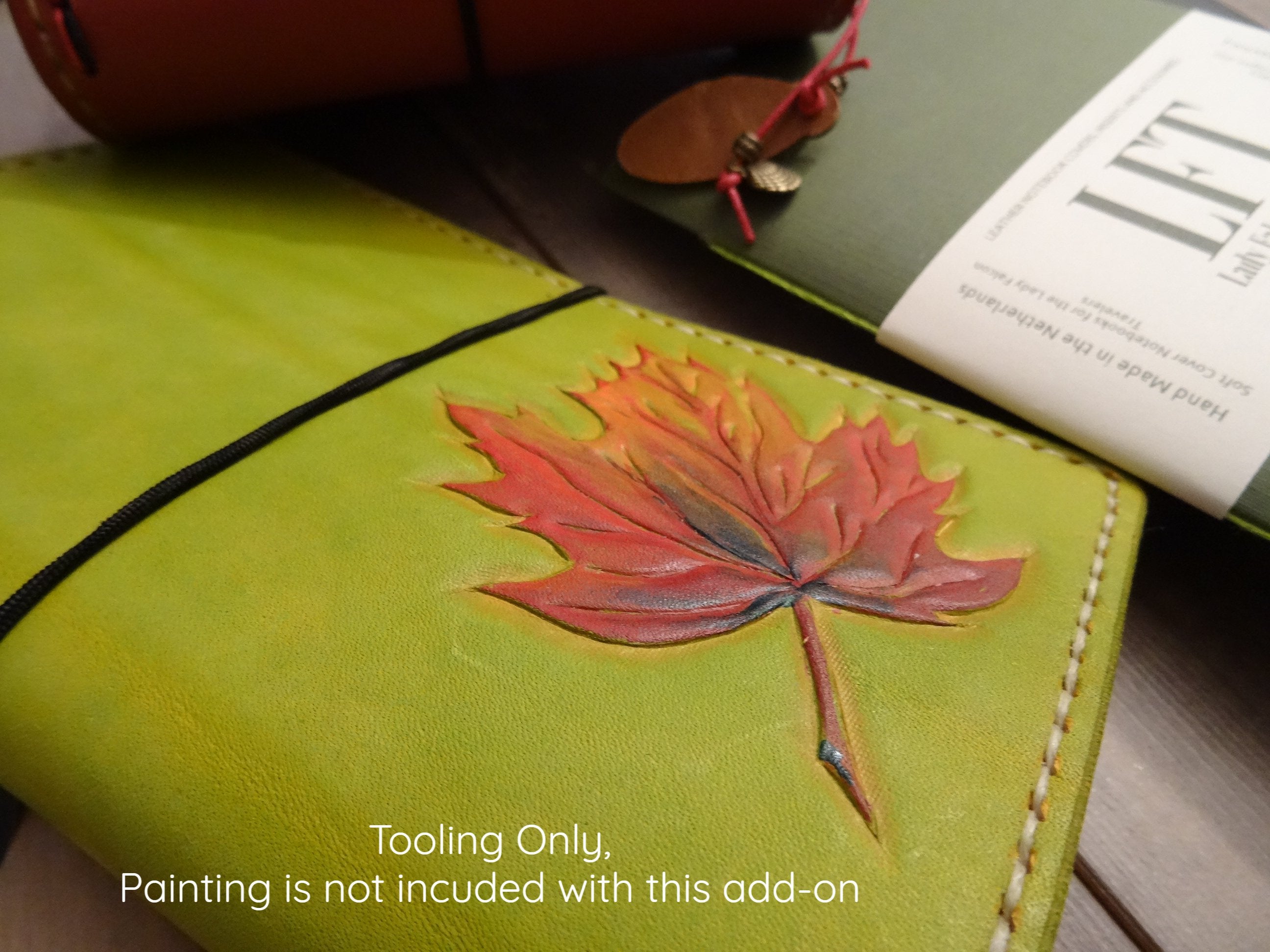 Tooled Leaf Add-On, Falcon Travelers, Traveler's Notebook Add-on, Lady Falcon, Travelers, Notebook, Traveler's, Journaling, Planner, writing, leather, cover