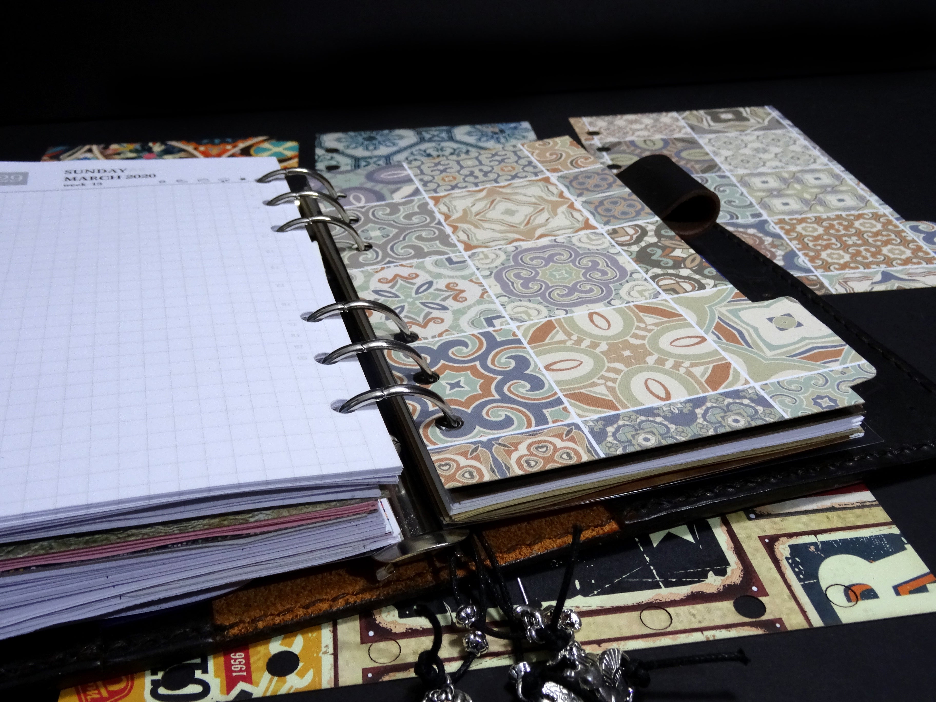 Ringbound dividers, Design, Falcon Travelers, Notebook insert, Lady Falcon, Travelers, Notebook, Traveler's, Journaling, Planner, writing, leather, cover