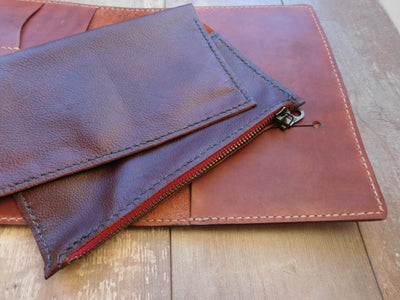 Leather Wallet for Traveler's Notebooks, Zipper Closure - Falcon Travelers