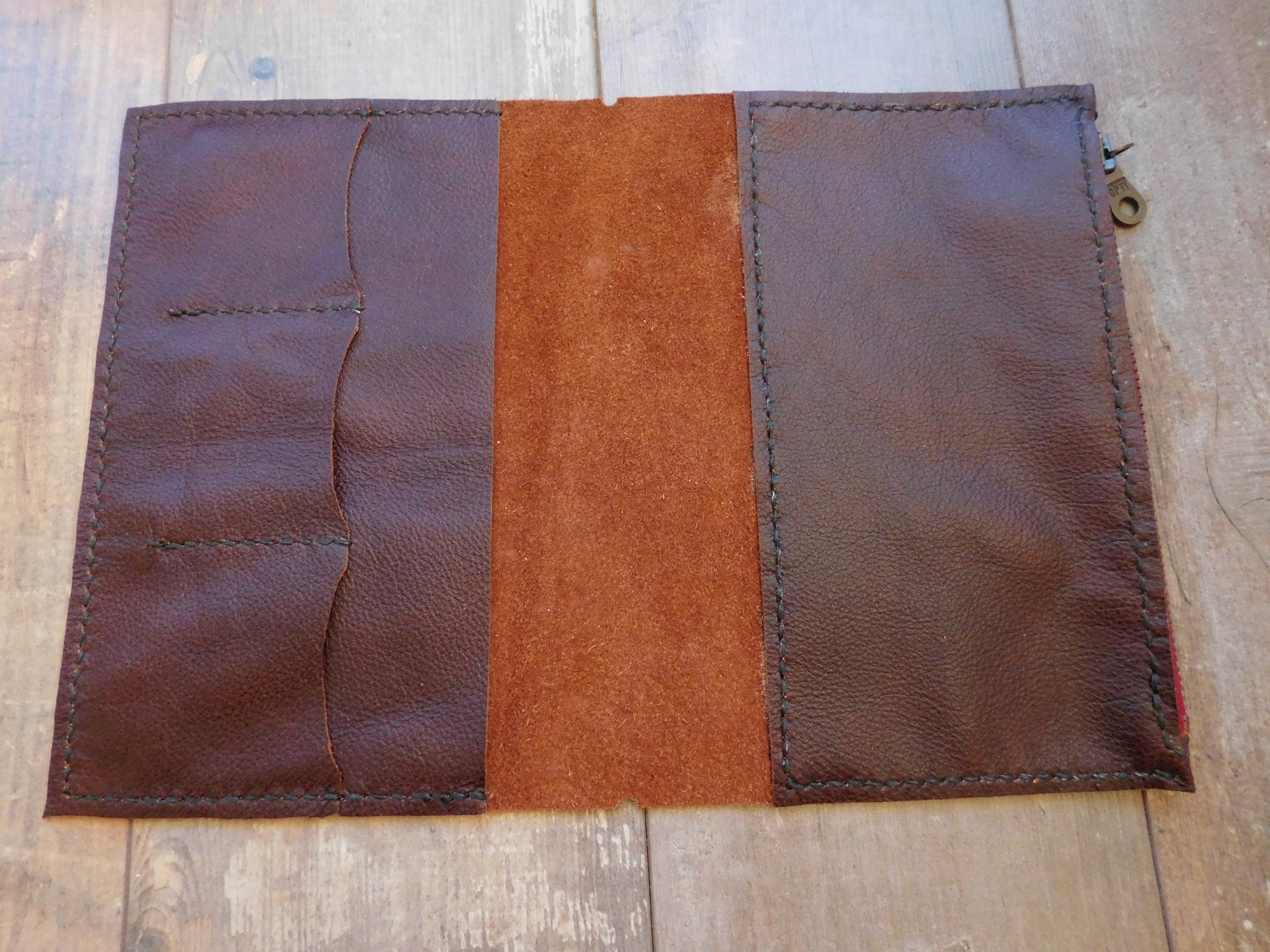 Leather Wallet for Traveler's Notebooks, Zipper Closure - Falcon Travelers