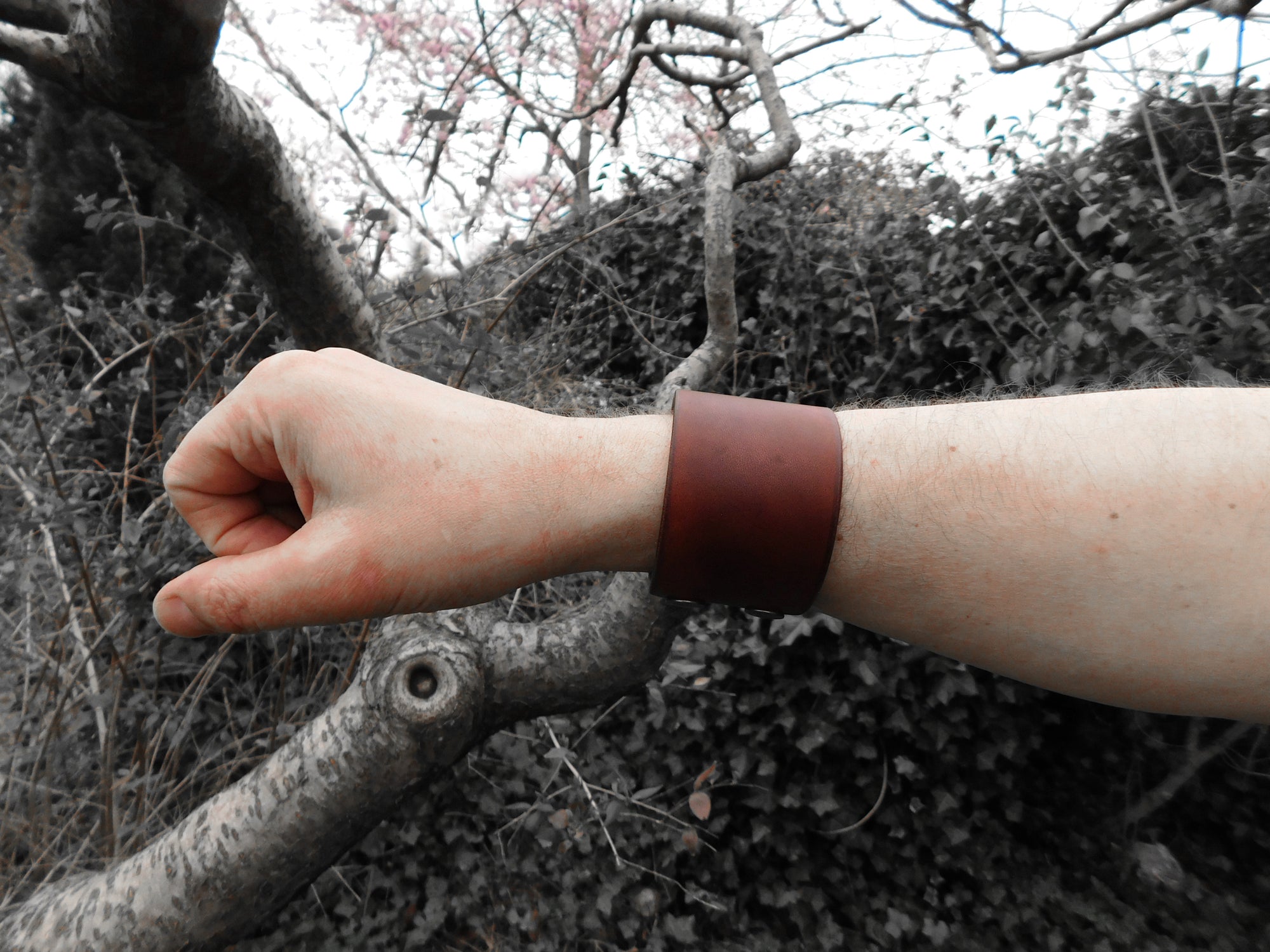 Wide Leather Bracelet / Cuff