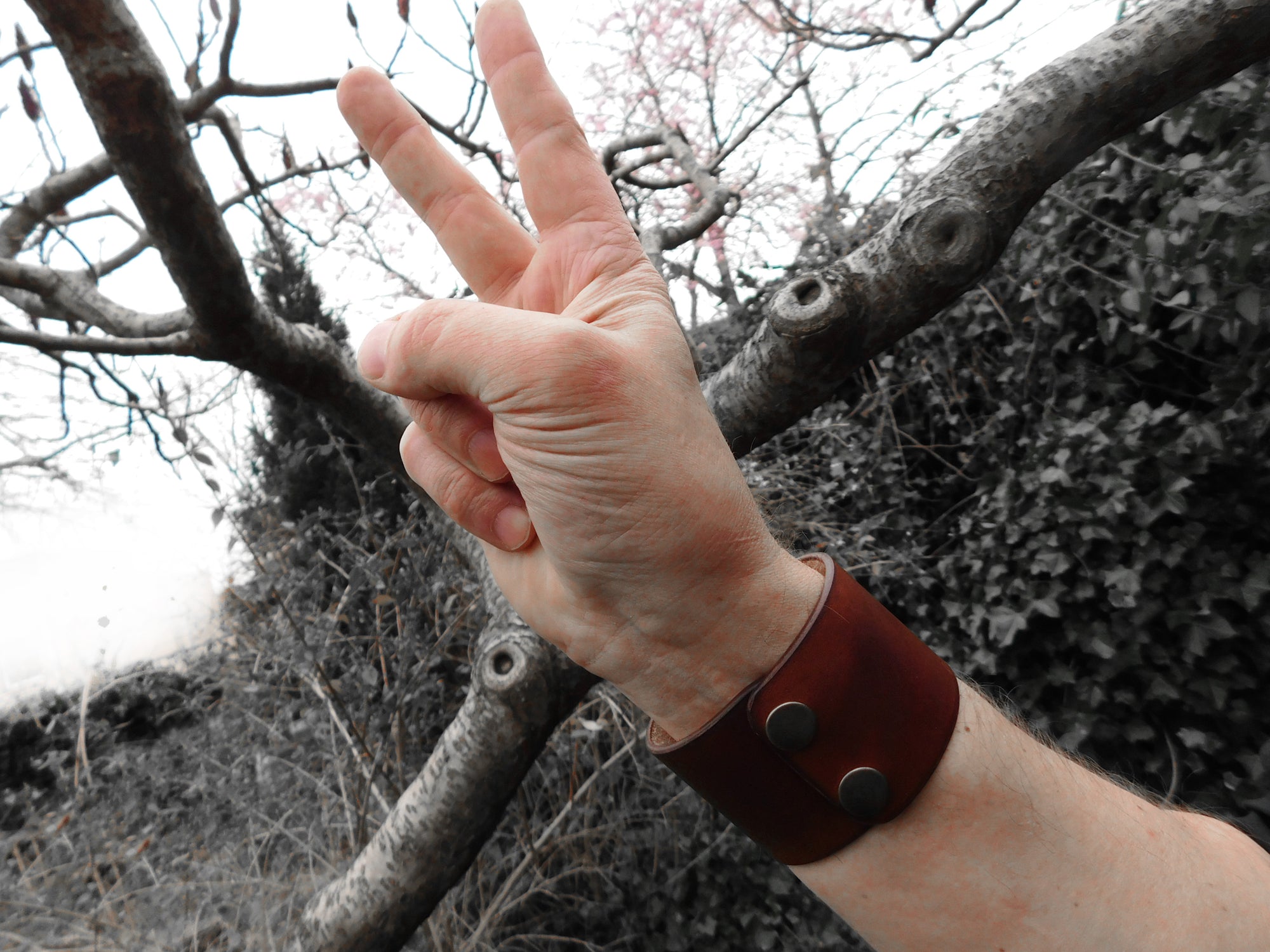 Wide Leather Bracelet / Cuff