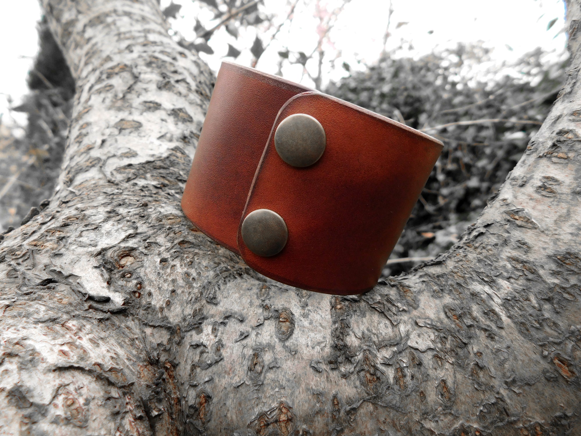 Wide Leather Bracelet / Cuff