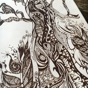 Engraved Raven Tree Add-On - Falcon Travelers