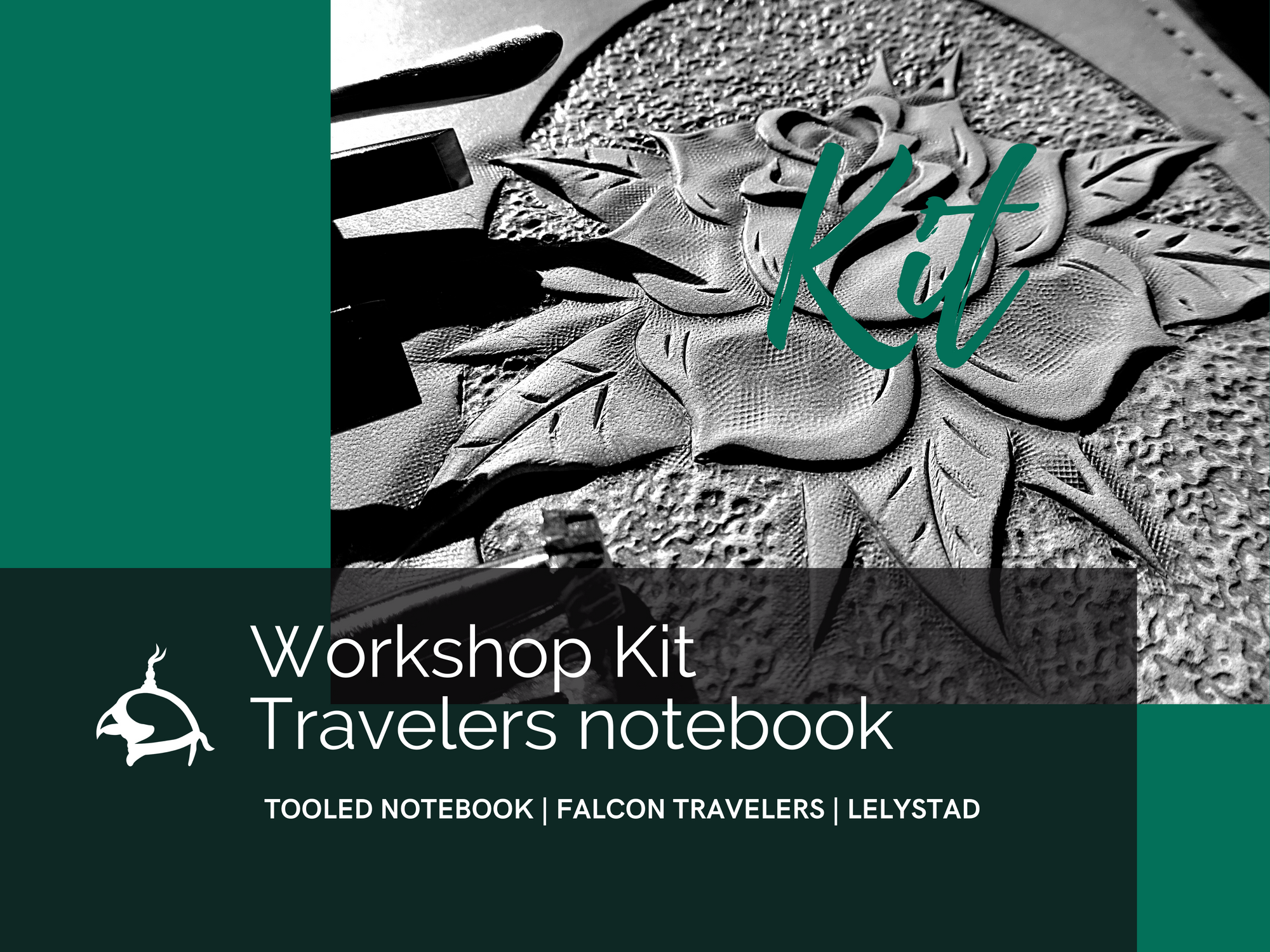 Workshop Kit: Travelers Notebook, Tooling and/or Sewing, Workshop, Falcon Travelers, traveler's notebook, leren notitieboek, leer bewerken, leatherwork