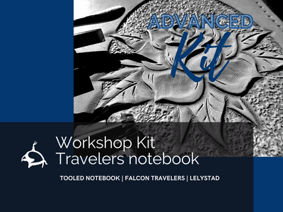 Workshop Kit, Advanced: Travelers Notebook, Tooling and/or Sewing, Workshop, Falcon Travelers, traveler's notebook, leren notitieboek, leer bewerken, leatherwork